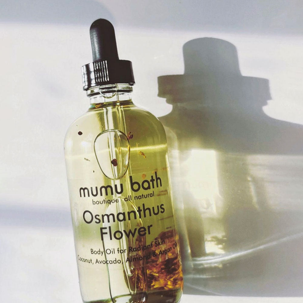 Osmanthus Flower body oil for radiant skin, beauty product by Mumu Bath